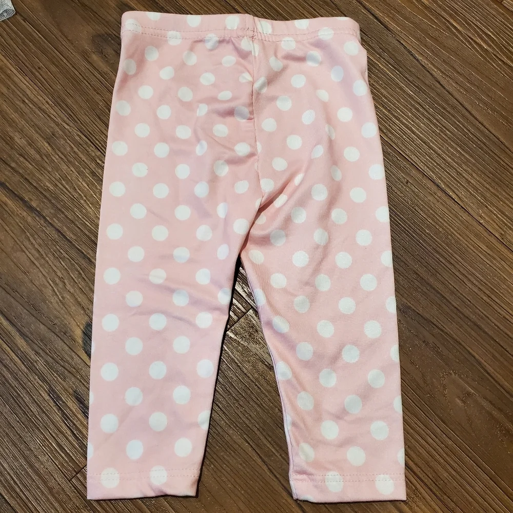 Disney Baby Minnie Mouse Matching Set Love Gray Sweater Polka Dot Pink Leggings